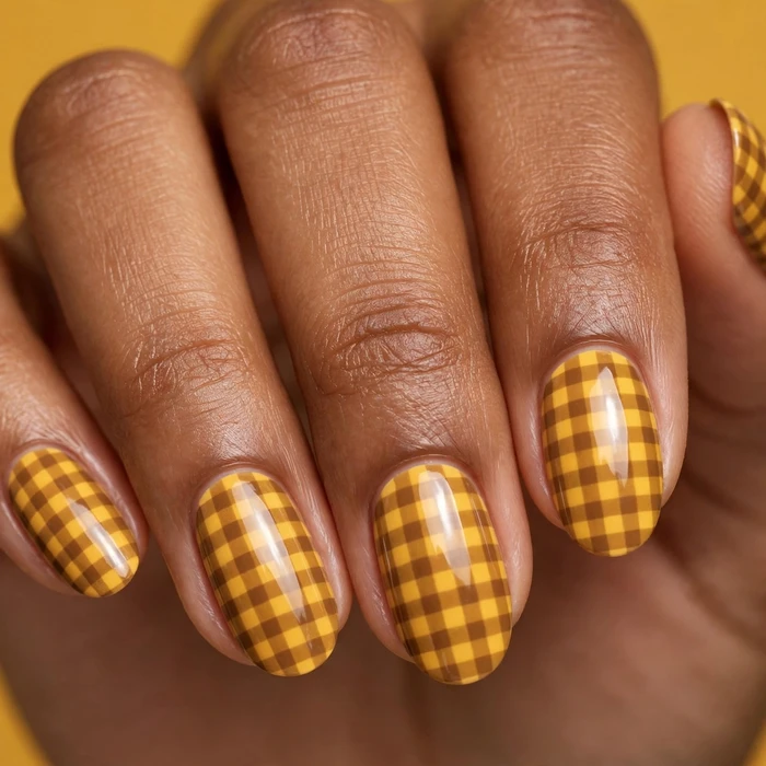 Mustard and Brown Gingham