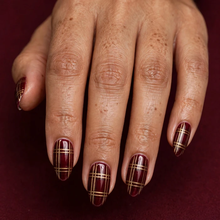 Burgundy and Gold Plaid