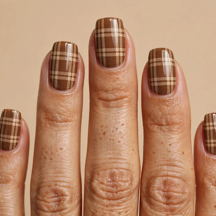 Brown and Beige Flannel Plaid