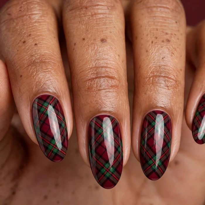 Maroon and Hunter Green Heritage Tartan