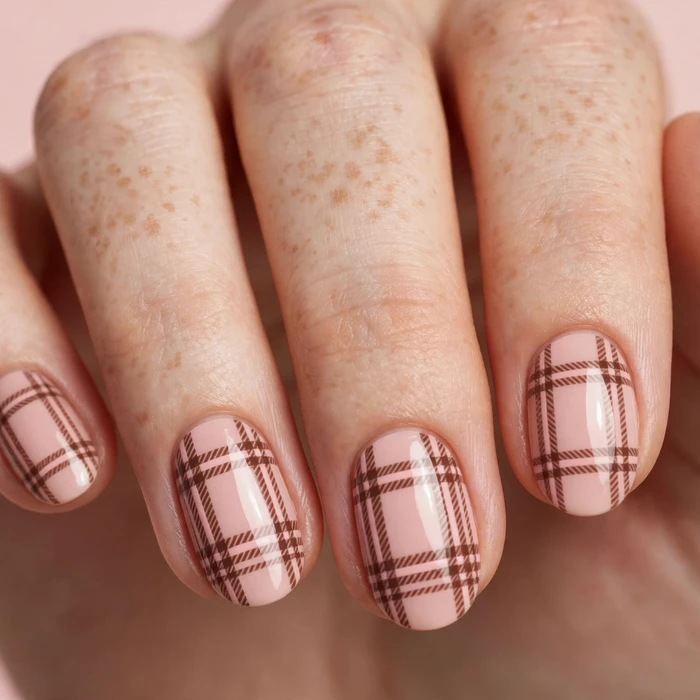 Blush Pink and Cocoa Plaid
