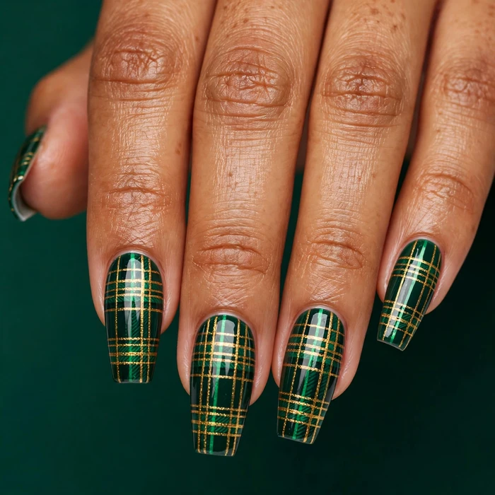Emerald and Gold Holiday Tartan