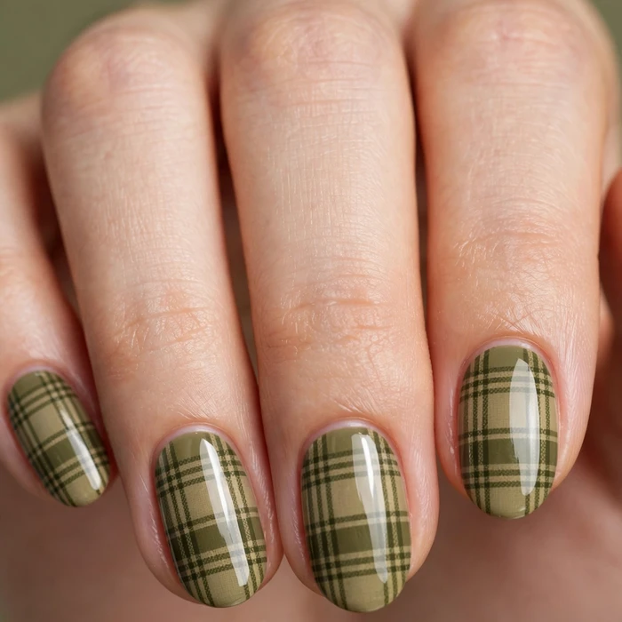 Olive and Khaki Plaid