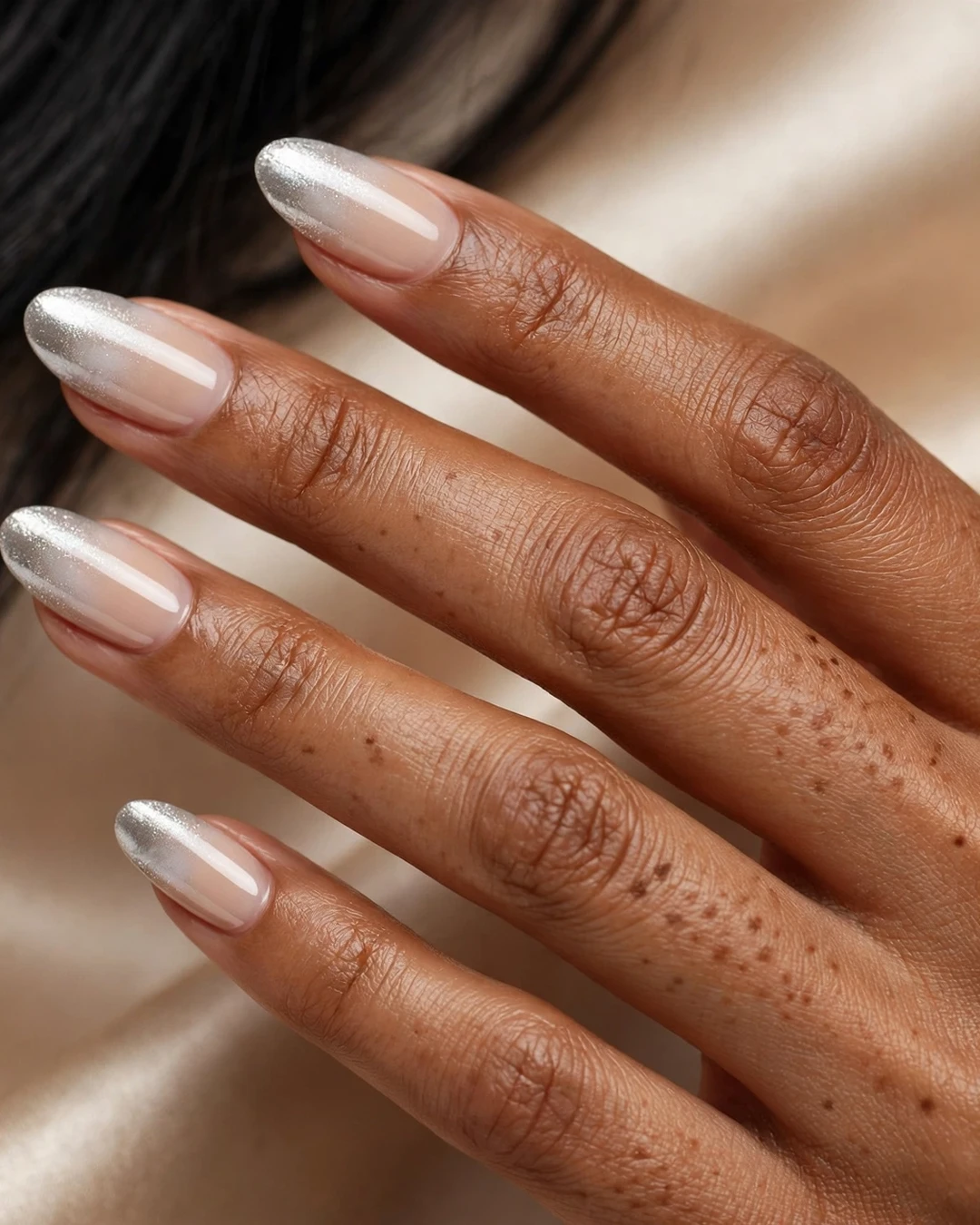 Pearl-Tipped New Year's Nails