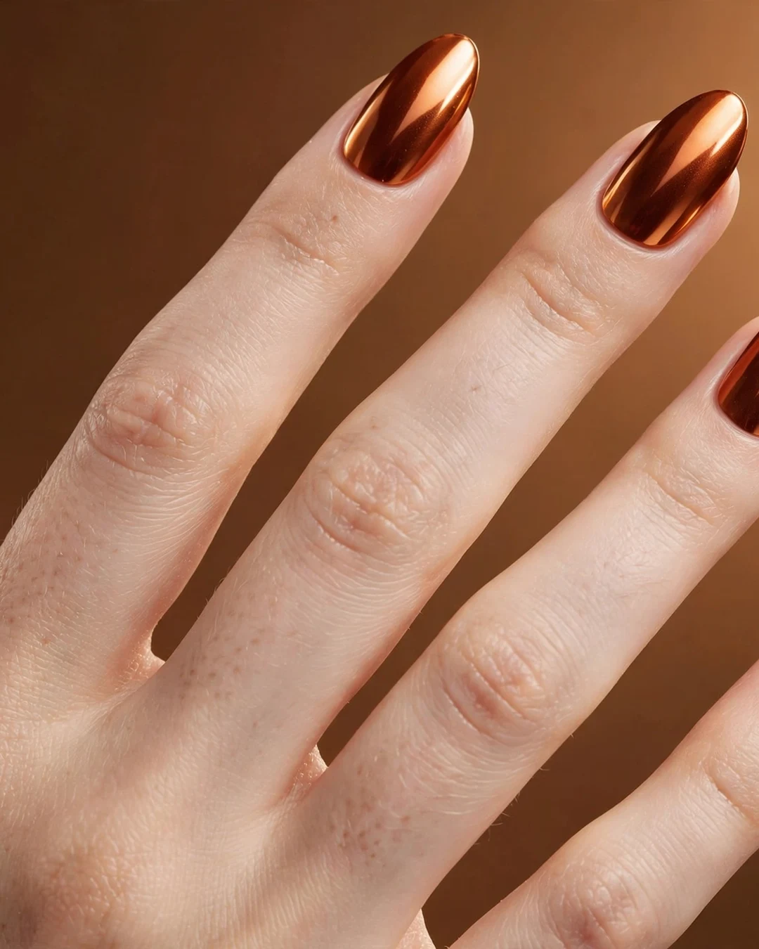 Pumpkin Chrome Nails