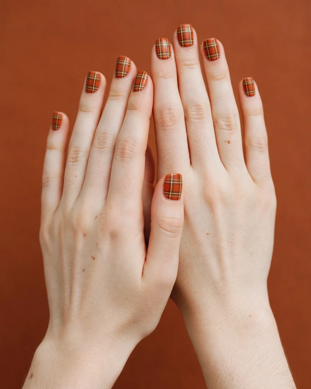 Pumpkin Patch Plaid Nails