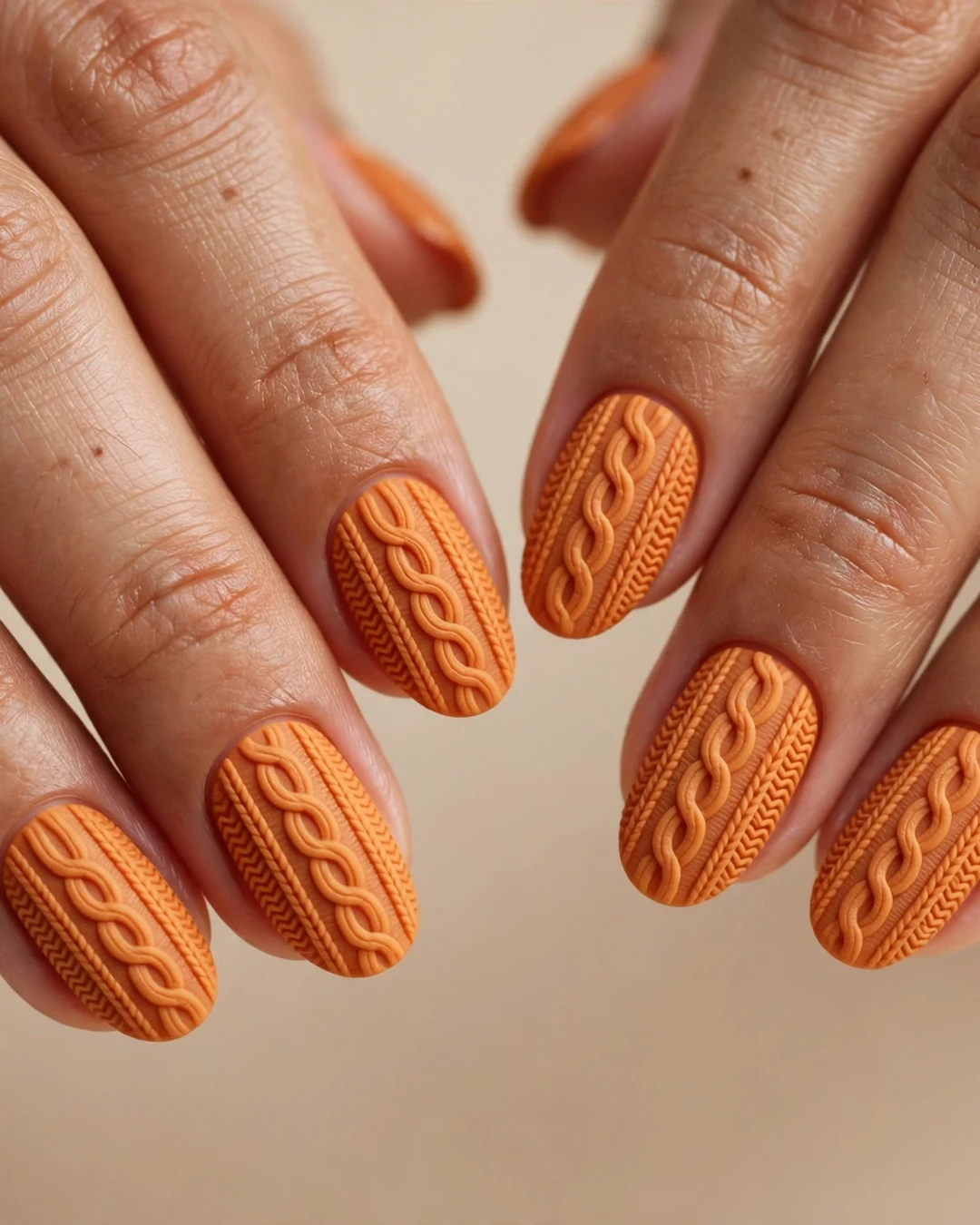 Cozy Sweater-Texture Nails