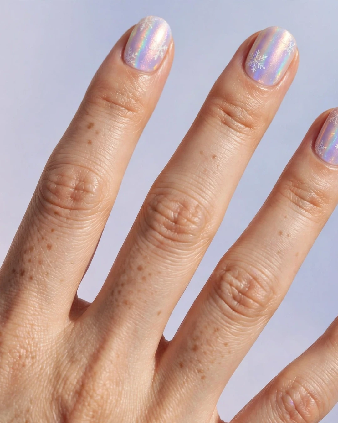 Iridescent Opal Snowflake Nails