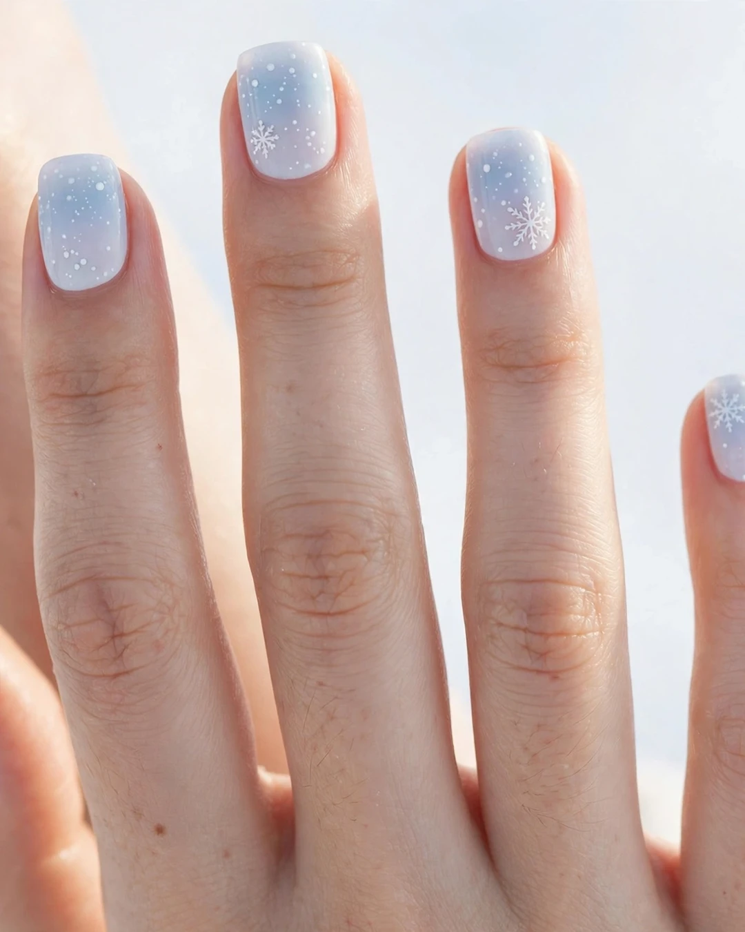 Falling Snow Effect Nails