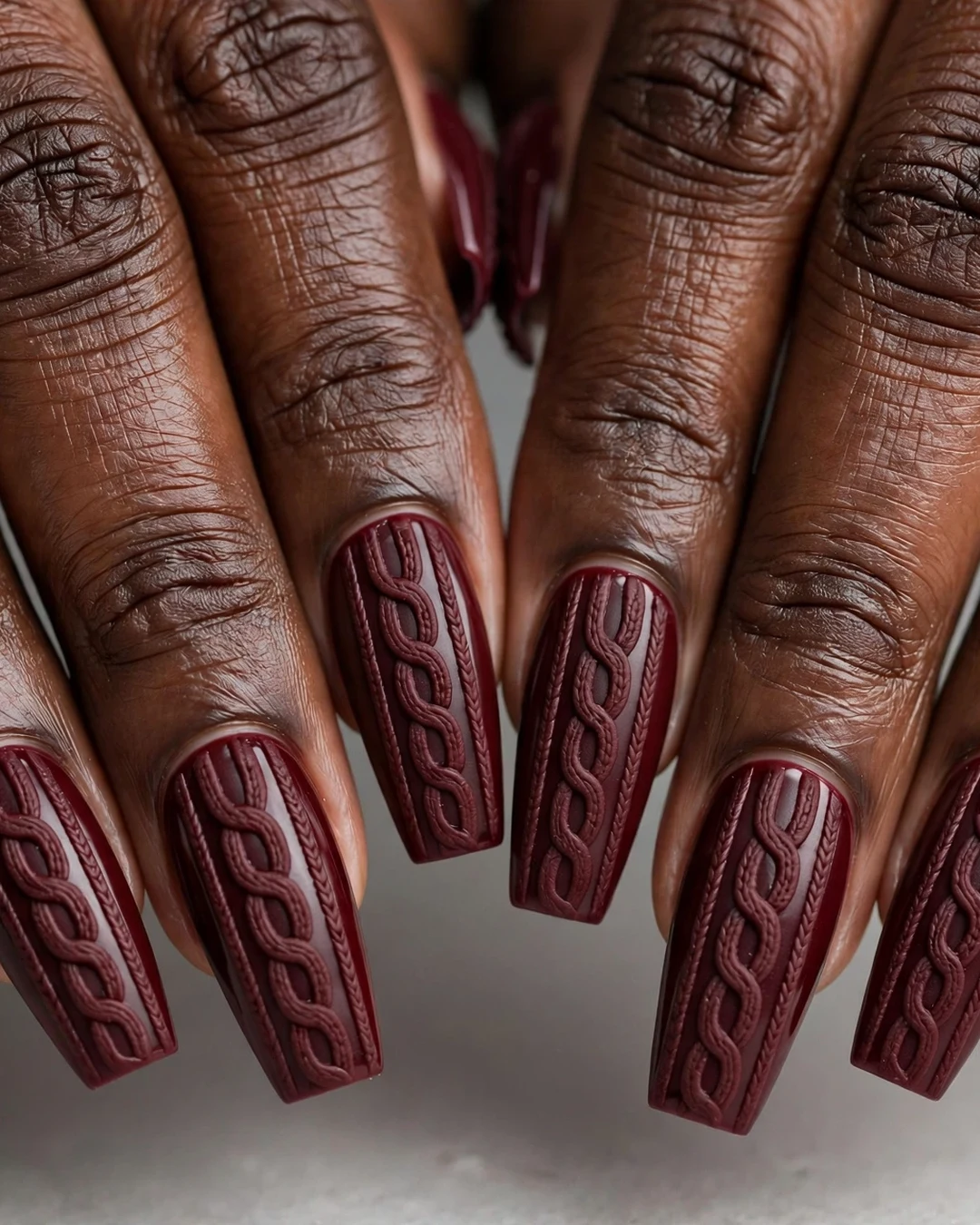 Burgundy Twisted Cables
