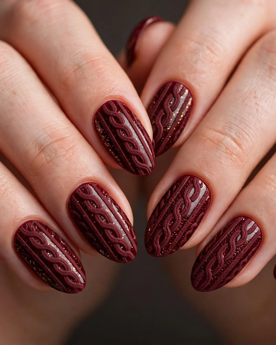 Merlot Cable with Gold Micro-Glitter