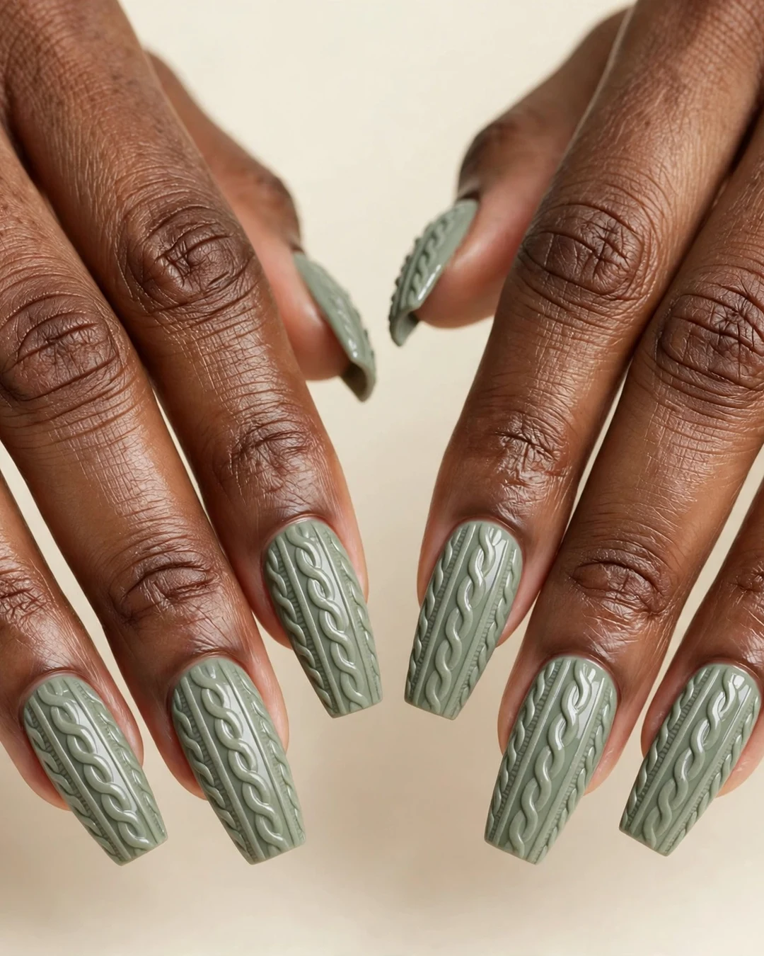 Sage Green Cable Knit