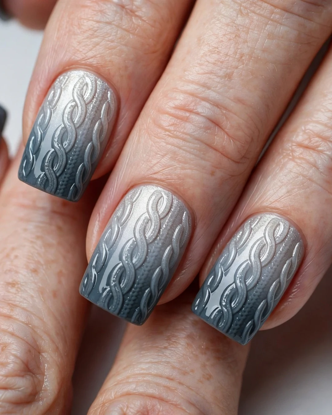 Icy Gray Cable Ombre