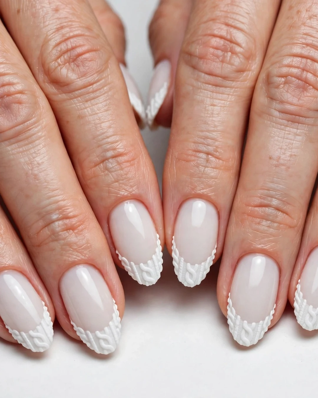 Frosted White Cable French
