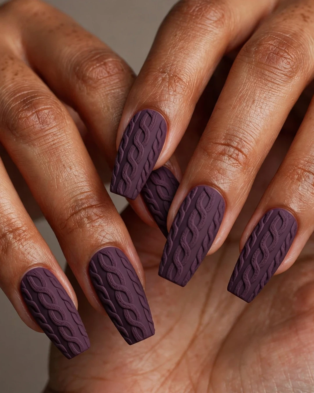 Plum Knit with Matte Top Coat