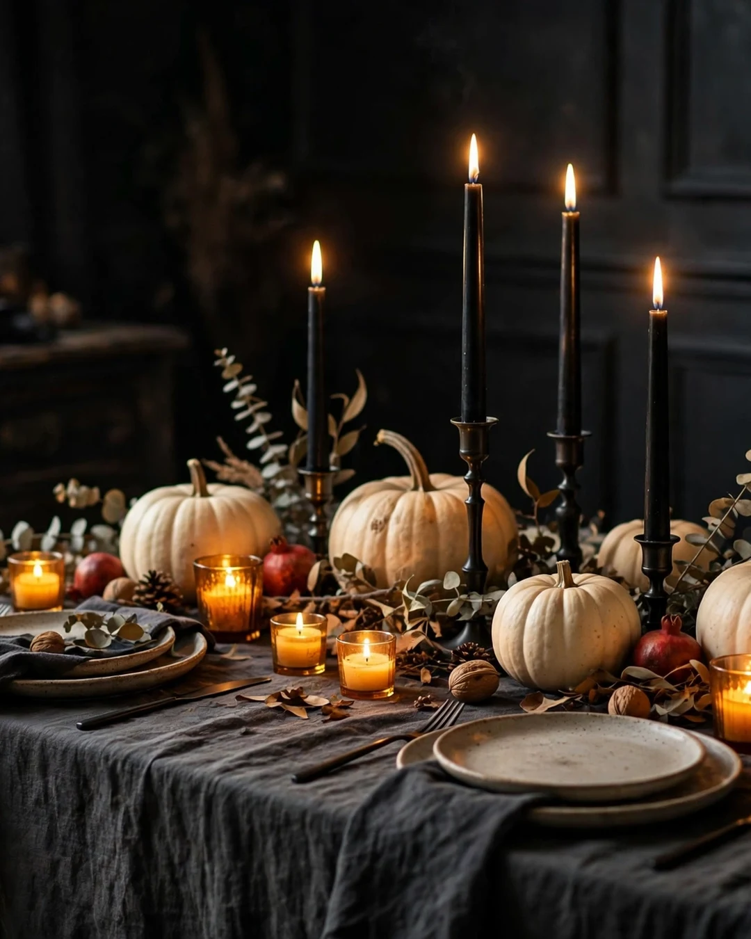 Moody Charcoal Tablescape