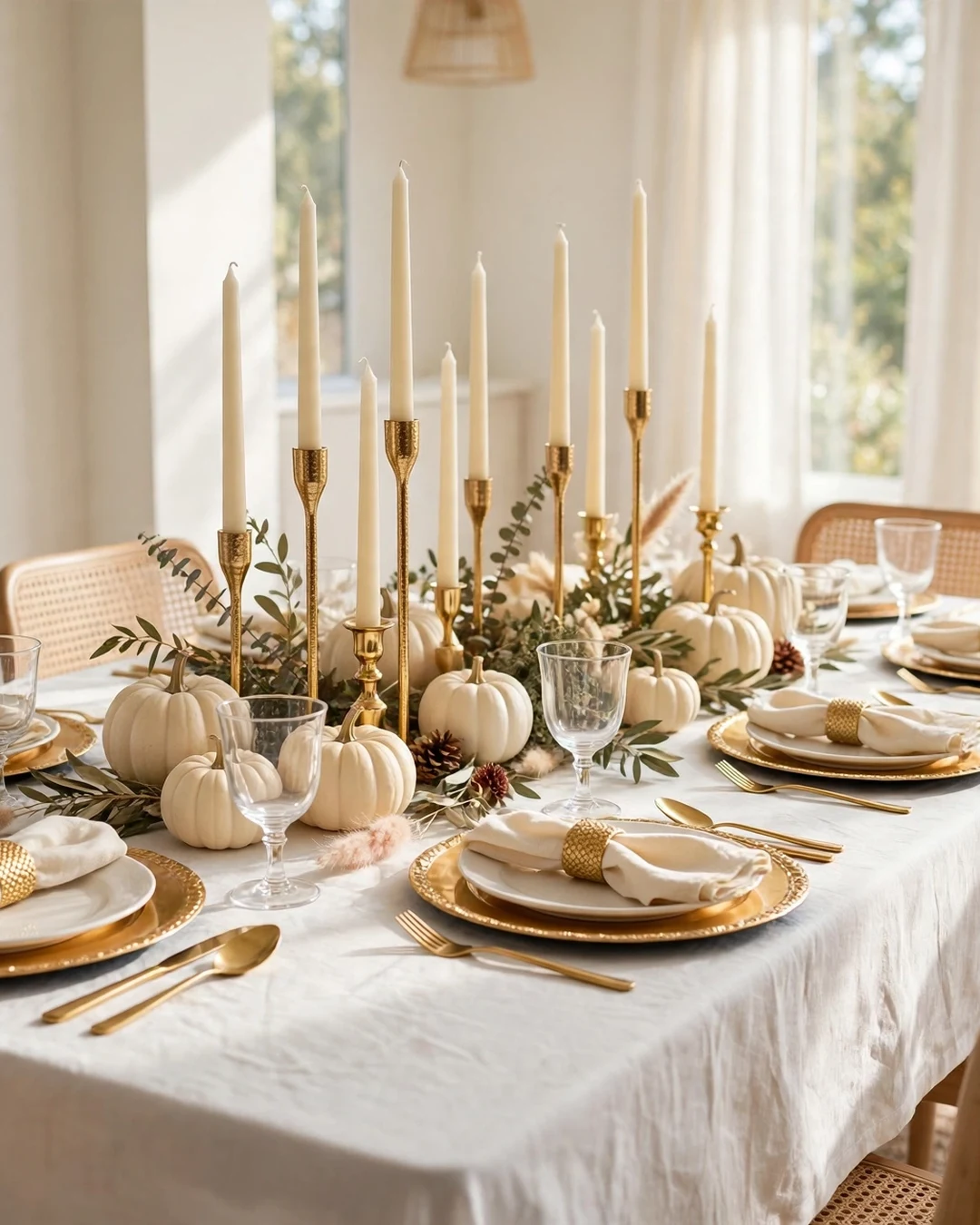 White and Gold Elegant Table