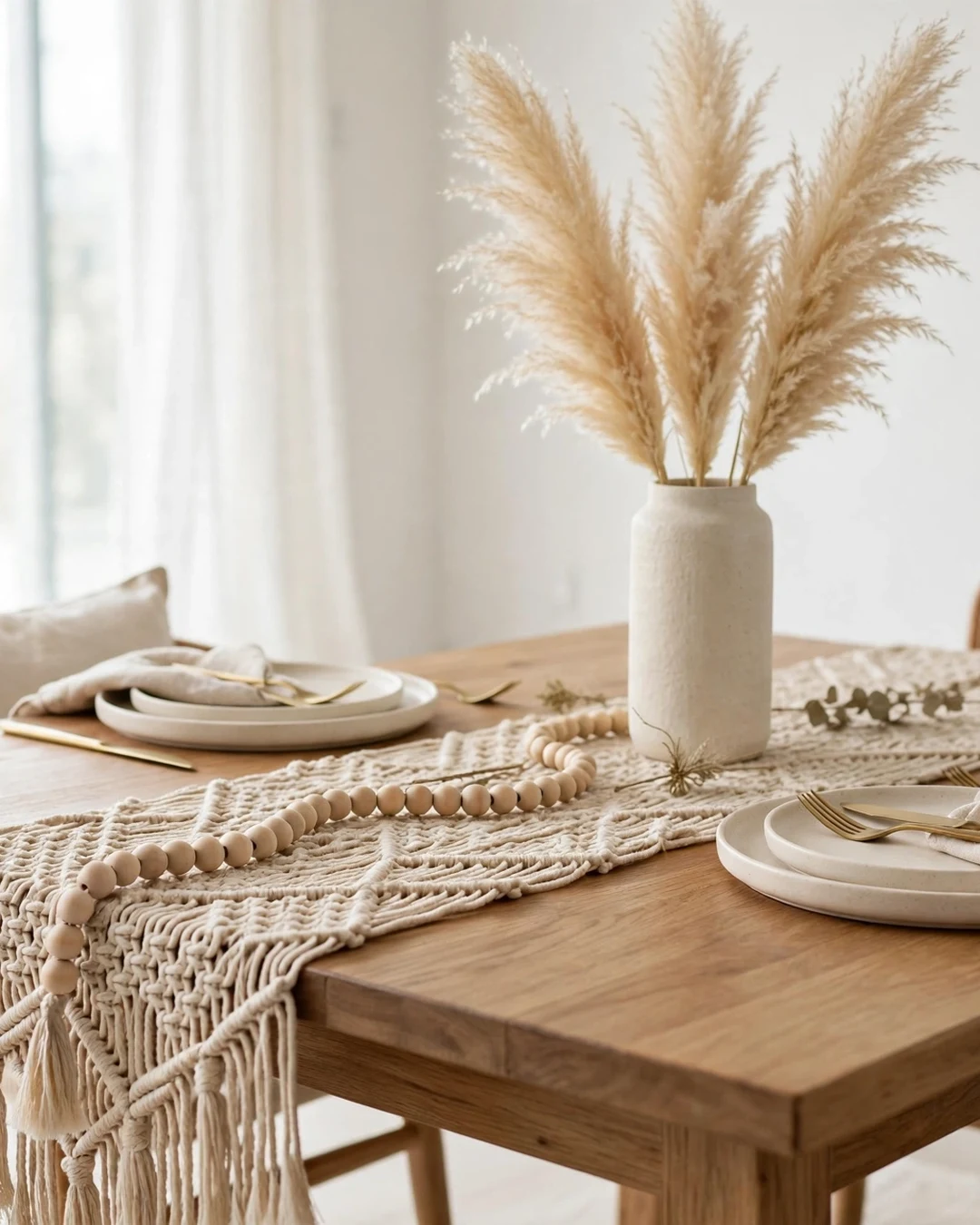 Neutral Beige Boho Table