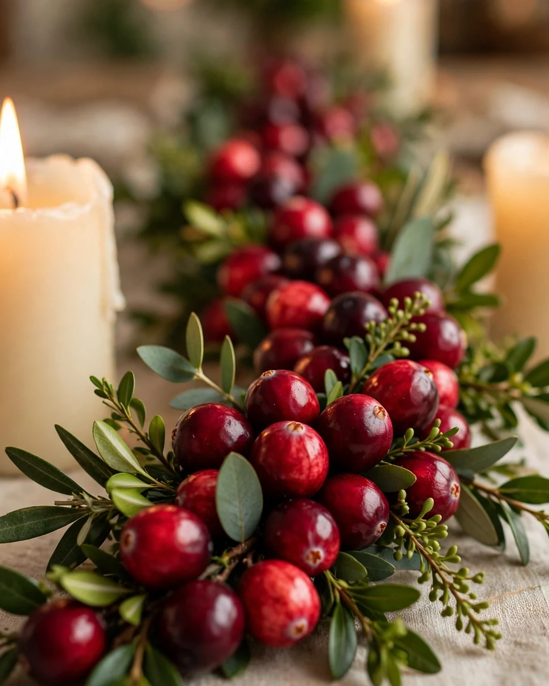 Cranberry and Leaf Garland