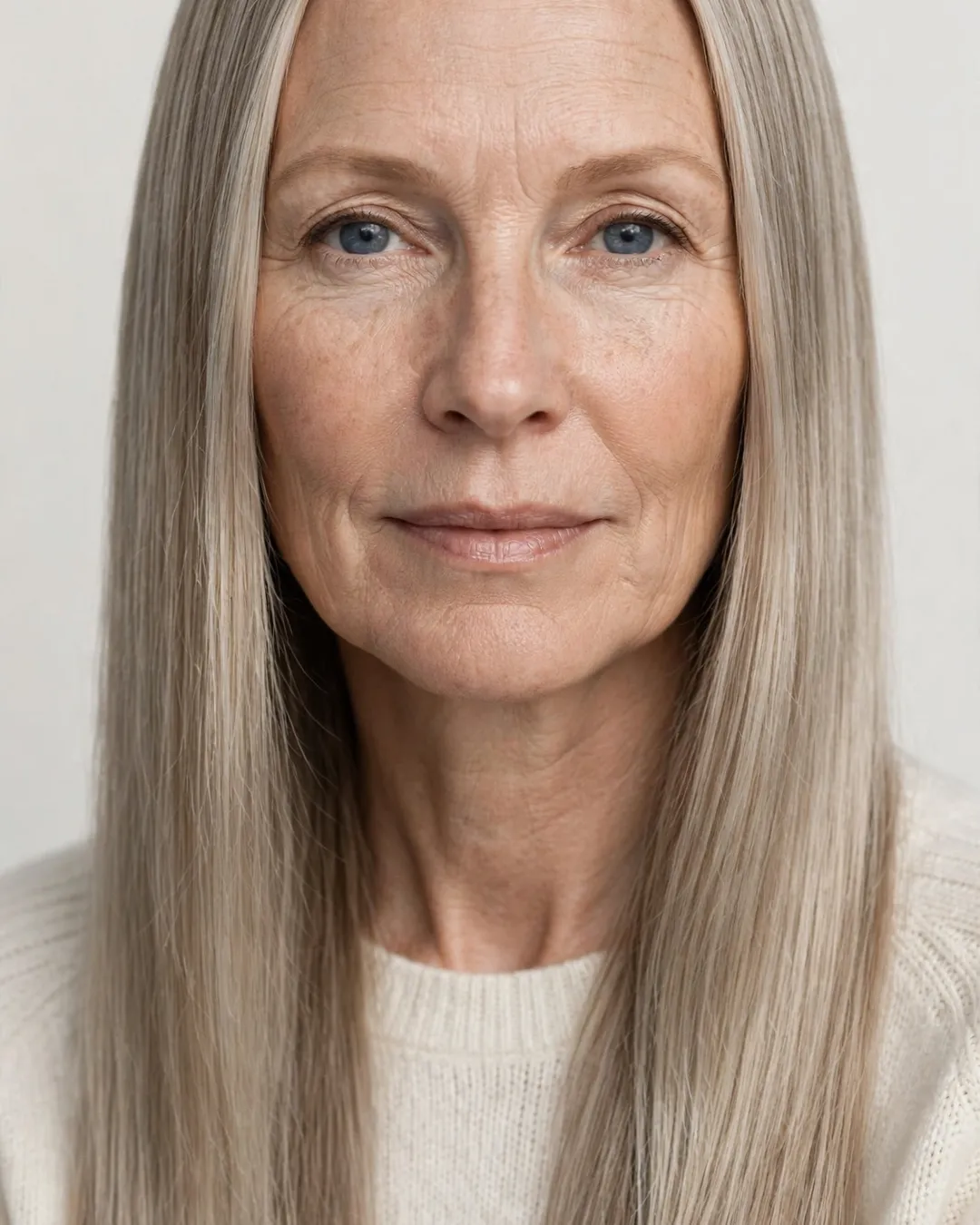 Polished Middle-Part Straight Hair