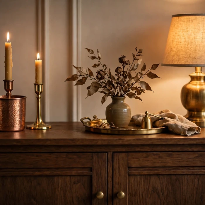 Gold and Copper Metallic Accents