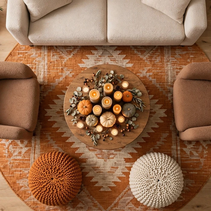 Thanksgiving Living Room Seating Circle for a Full House