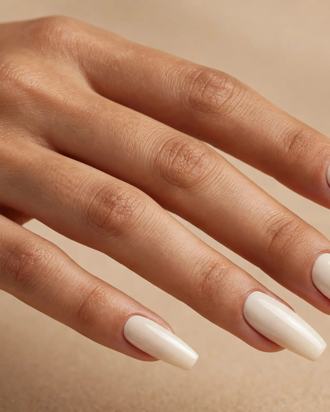 Long Vanilla Coffin Nails