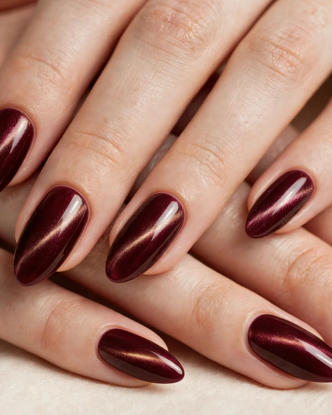 Classic Burgundy Wine Velvet Cat-Eye