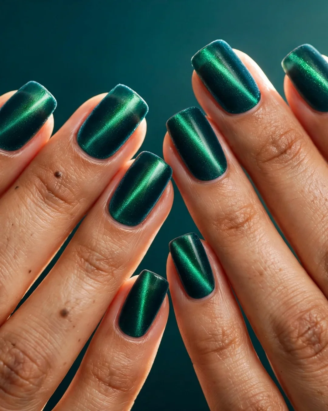 Peacock Teal Velvet Cat-Eye