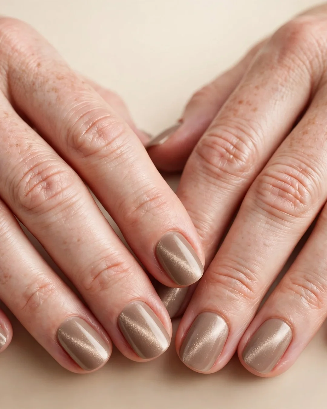 Warm Taupe Velvet Cat-Eye