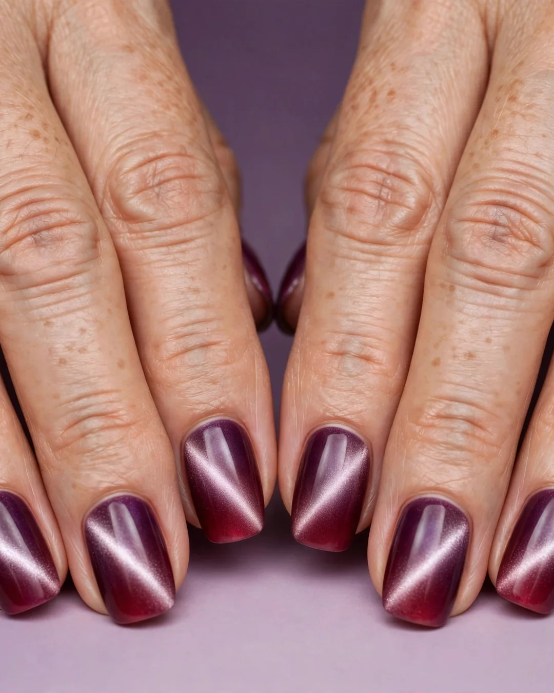 Plum Ombre Velvet Cat-Eye