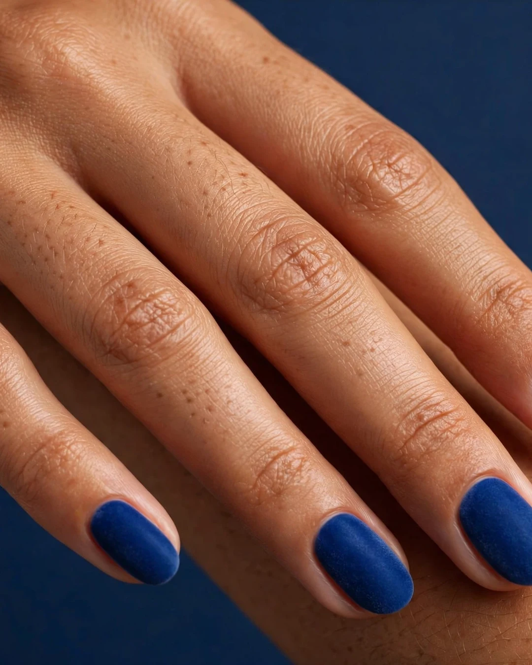 Sapphire Blue Velvet Nails