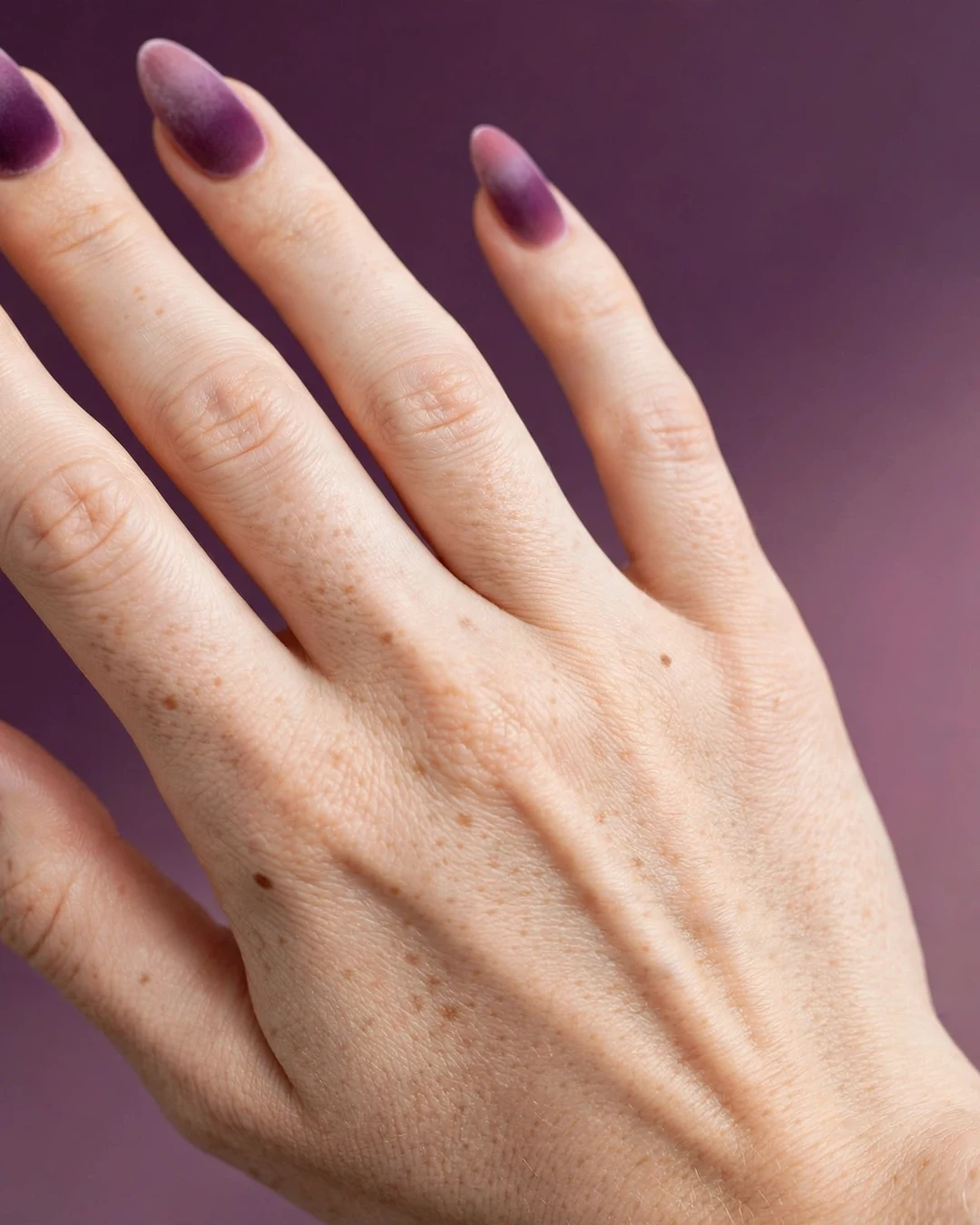 Plum Velvet Ombre Nails
