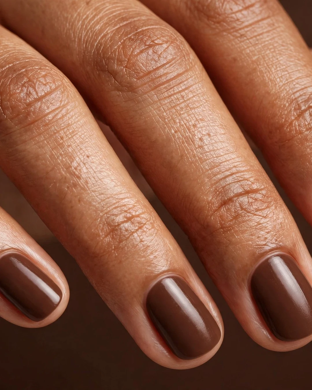 Chocolate Brown Velvet Nails