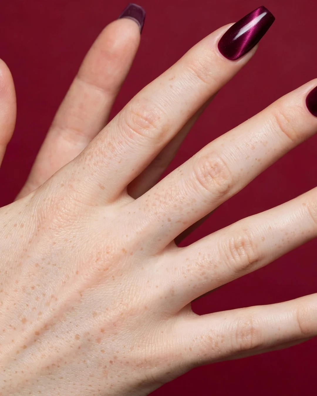 Berry Velvet Coffin Nails