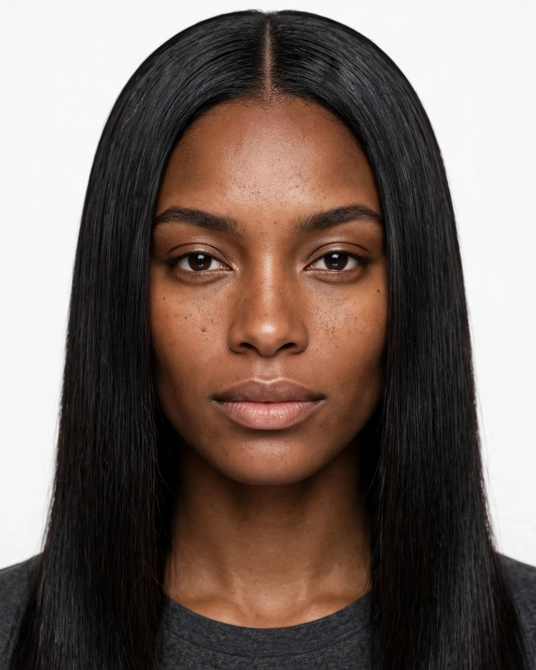 Sleek Straight with Center Part